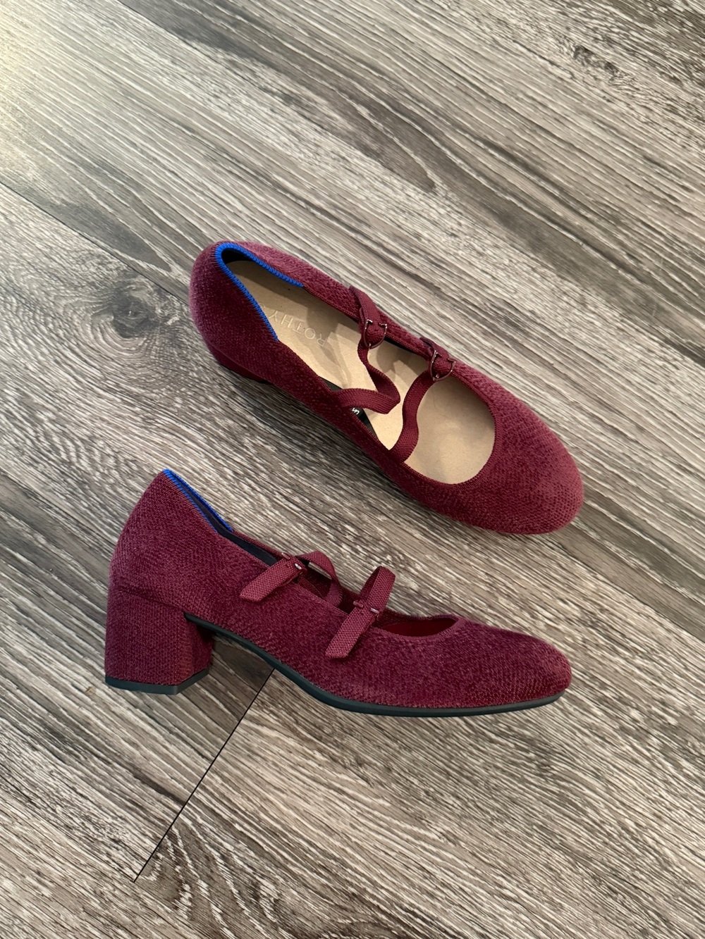 Rothys The ReVelvet Double Buckle Mary Jane Heel
